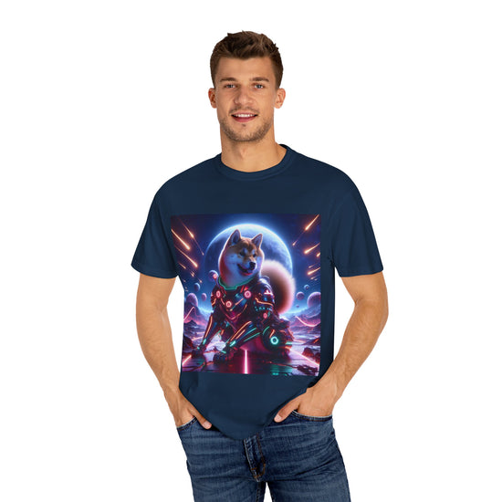 Cyber Knight Shiba Inu Moon T-Shirt - MeMe